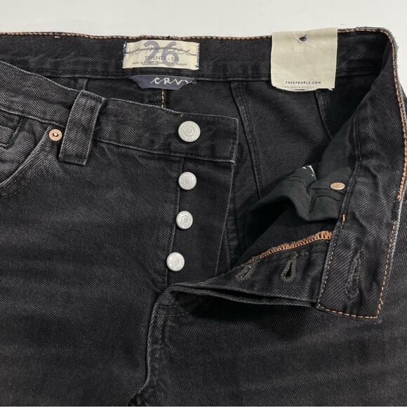NWT We The Free Jeans Size 26 Free People‎ Black Curvy Siren Low Rise Straight - Picture 7 of 9